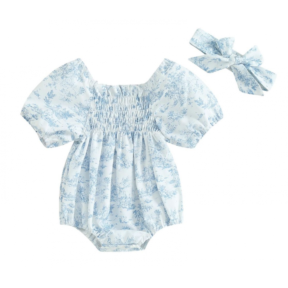 Summer Baby Girl Floral Ruffle Sleeve Jumpsuit